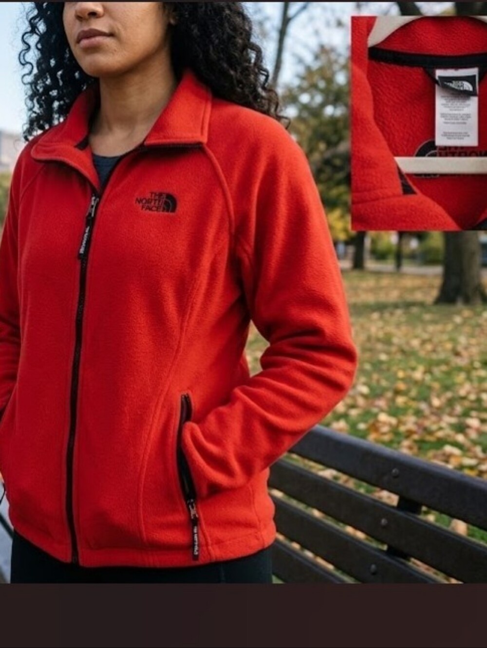 The North Face Women’s Bright Red Full-Zip Fleece Jacket